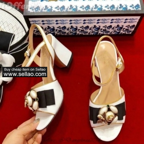 women s leather sandal 7 5cm high heel shoes slipper 21a8