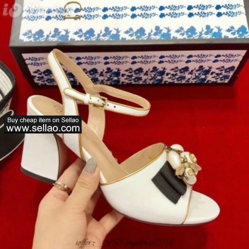 women s leather sandal 7 5cm high heel shoes slipper 3d37