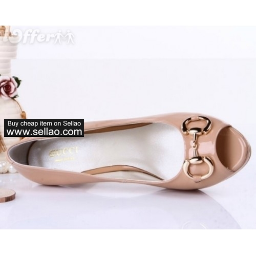 women leather mid heel peep toe pump sandal shoes408214 304a