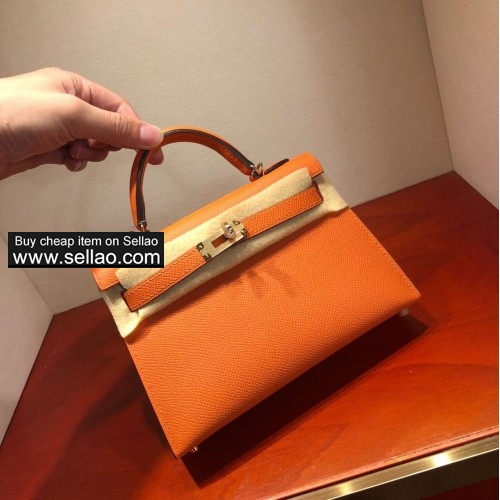 2019 new kelly orange Caviar leather mini gold hardware woman handbag Shoulder bag Evening bag