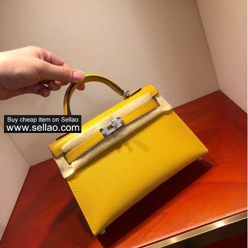 2019 new kelly yellow Caviar leather mini gold hardware woman handbag Shoulder bag Evening bag
