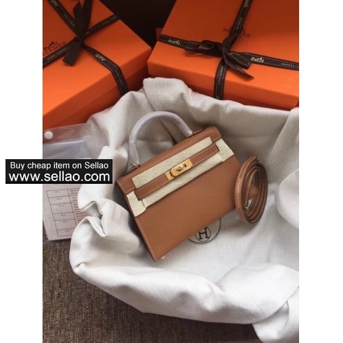 Hermes kelly leather Caviar mini gold hardware woman handbag Shoulder bag Evening bag