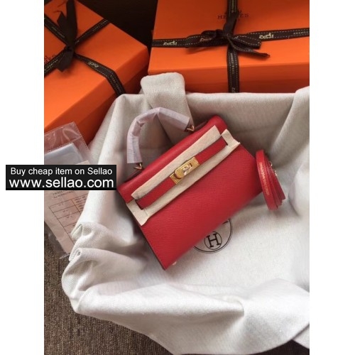 2019 new kelly red leather Caviar mini gold hardware woman handbag Shoulder bag Evening bag