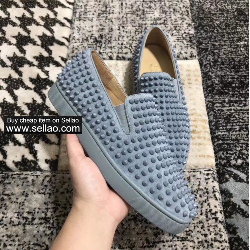 Unisex leather suede spiked louboutin low to help casual flat boat shoes sneakers shoes