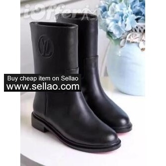 women flat boot shoes low heeled leather 9365