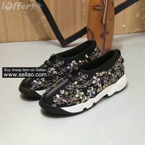 woman s crystal flowers running shoes casual sport shoe 2596