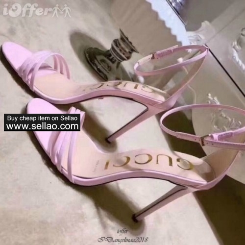 women 10cm high heel shoes real leather sandal slipper fa3e