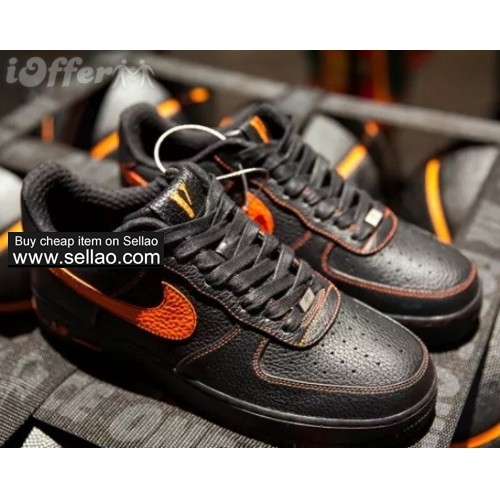 vlone x air force 1 men black orange af1 sneakers shoes 2b0c
