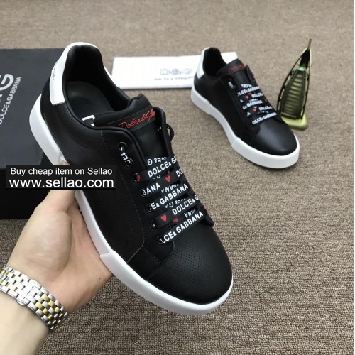 2019 new leather shoes royal patch Dolce & Gabbana women flat sports shoes sneakers