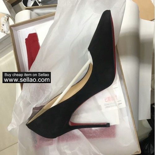 100mm black suede leather woman Pumps louboutin high heels shoes