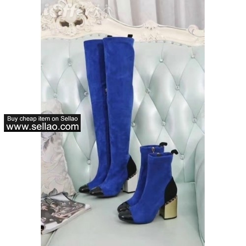 trendy womens stretch suede leather over the knee boots 2a9f
