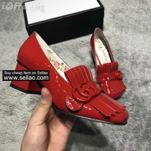 trendy women patent leather mid heel pumps tassel shoes 02bf