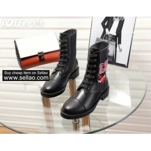 top women chunky heels leather short boots high heels 02f5