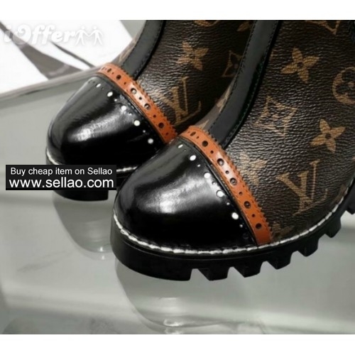 top women chunky heels leather short boots high heels 2e70