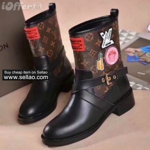 top women chunky heels leather short boots high heels fe25
