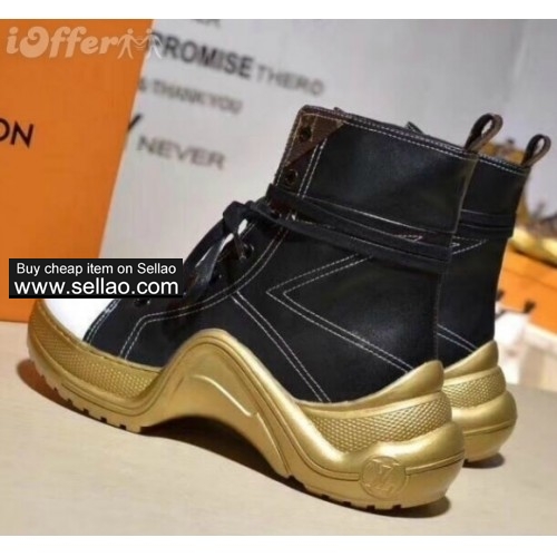 top women sneakers real leather short boots high heel dc69