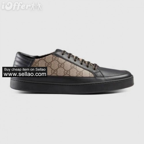 real men man blue black canvas leather low top sneakers 5231