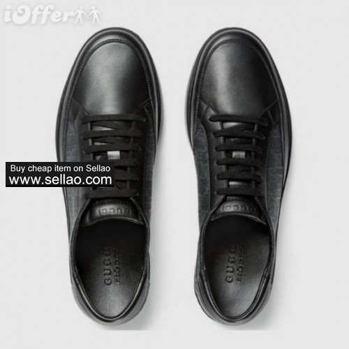 real men man blue black canvas leather low top sneakers 9ea9