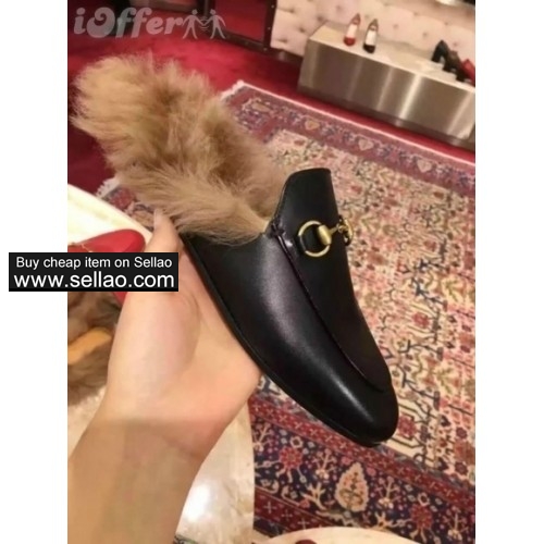 real leather fur popular slippers women s loafers shoes ee28