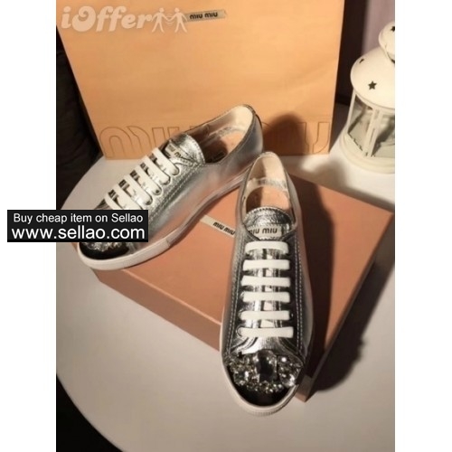 quality womens leather crystal casual shoes sneakers a054
