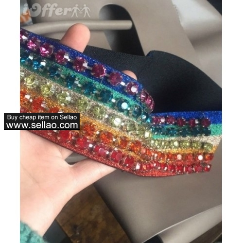 rainbow crystals headband multicolored striped headband b327