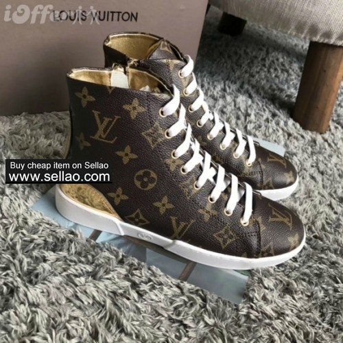 real calfskin lady lace up ankle boots high top sneaker 8407