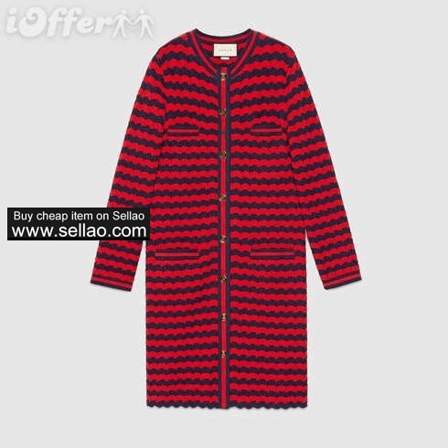 popular striped cotton wool cardigan women sweater coat ea3c
