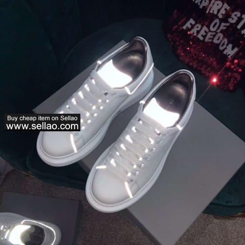 2019 High quality 1:1 Alexander McQueen Luminous shoes MENS LEATHER TRAINERS 39-44 SNEAKERS