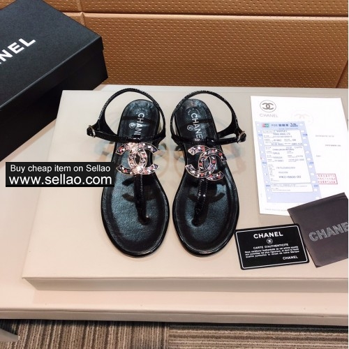2019 Chanel  leather sandals woemns slippers 35-40 shoes