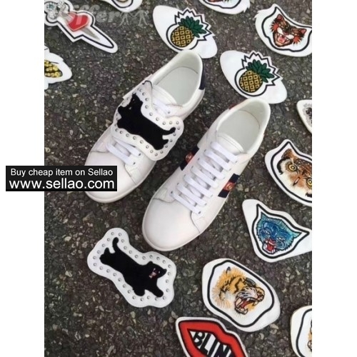 2018 womens men white leather diy buckle sneaker loafer cc6b