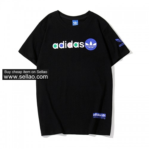adidas T-shirts Men and women summer print t shirt cotton Size M-XXL