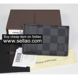 selling Louis vuitton Leather Black Cowhide Credit Card Wallet Purse Bag