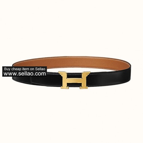 Hermes Pegase belt buckle & double-sided leather belt
