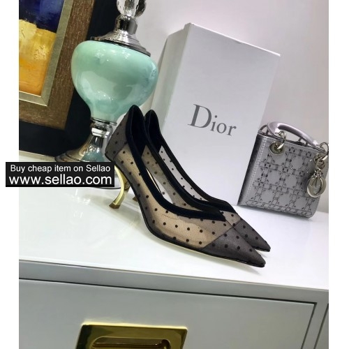 women pointed toe high heeled pumps 1:1 Dior high heels shoes EU35-40 size