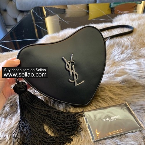 YSL monogram heart cross body bag in smooth leather