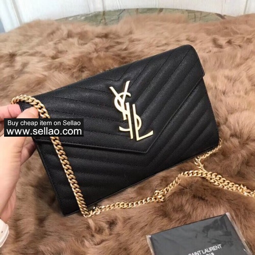 YSL Monogram chain wallet in original quality leather