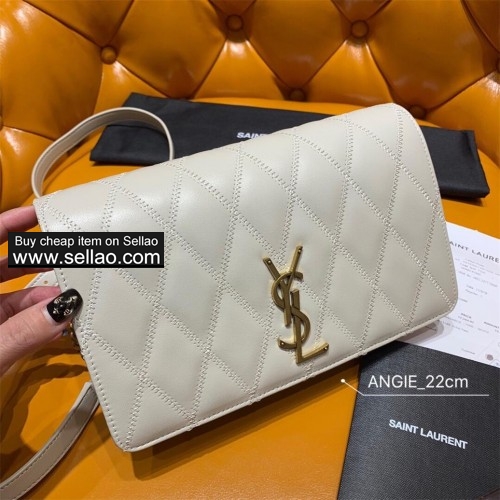 YSL ANGIE chain bag in diamond-quilted lambskin