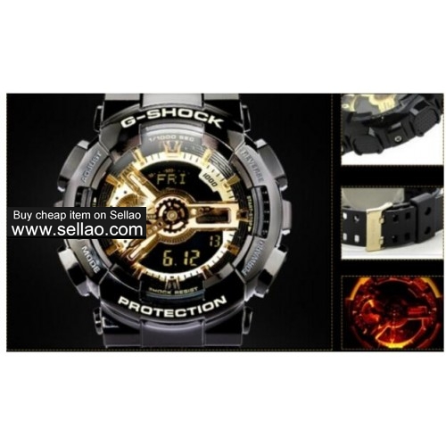Metal Box+Label Top Grade Casio Men Women G Shock Ga100 Sports Watches LED Dual Display Watch