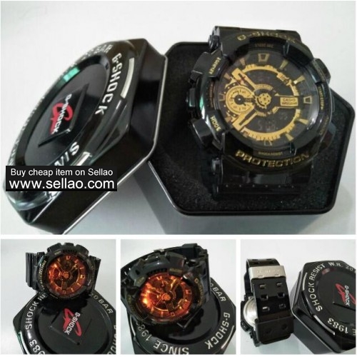 Casio Metal Box+Label Top Grade Casio G Shock Ga100 Watch LED Dual Display Men Women Sports Watches