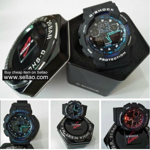 Casio Metal Box Label Top Grade Casio G Shock Ga100 Watch LED Dual Display Men Women Sports Watches