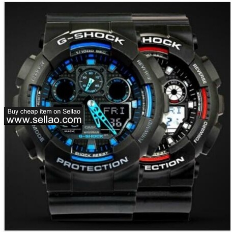 newest Casio Top Grade Metal Box Casio G Shock Ga100 Watch Sports Watches LED Dual Display Watch