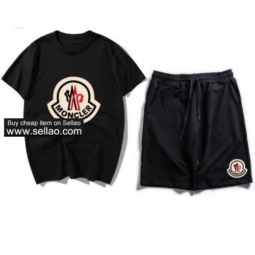Luxury brand Moncler T Shirt +Shorts sport suit Mens Clothing Men's short Tracksuits man Sportswear