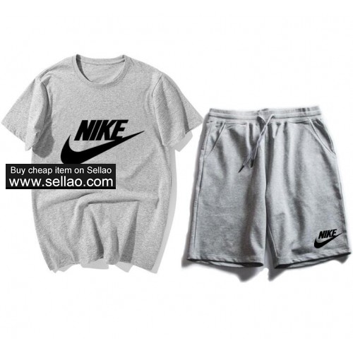 NIKE T Shirt +Shorts Jogging sport suit Men Tracksuit Sportswear Sets Casual sweatsuit Mens Clothing