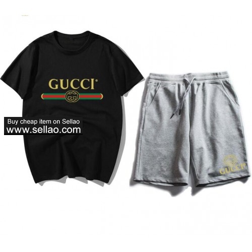 19SS Newest GUCCl T Shirt +Shorts Luxury brand Tracksuit Sportswear Mens Clothing sport Jogging suit