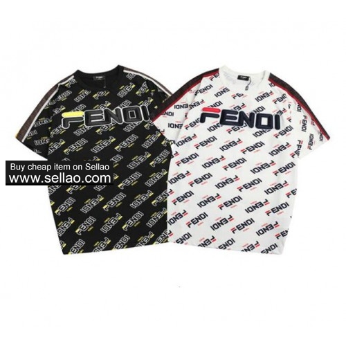 FENDI Letter embroidery tees top quality men's T-shirts summer T-shirt casual short-sleeved clothing