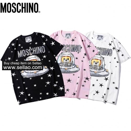 MOSCHINO Space bear print Women T-shirt luxury clothing Ladies casual Cotton tees Female tops Tshirt