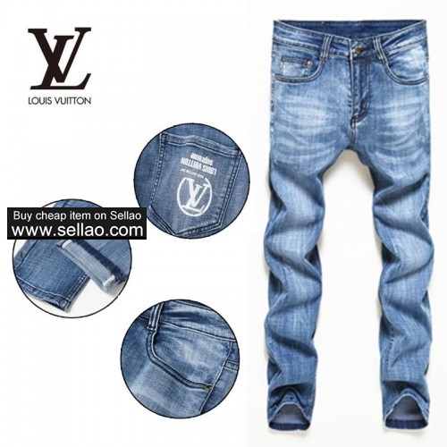 Hot Sale New Men's Louis Vuitton Jeans Men Brand Spring-Autumn Casual Jeans Bargain sale