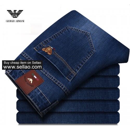 2019 Hot Sale New Men's  Armani Jeans Men Brand Business Straight Blue Jeans Size 29-42