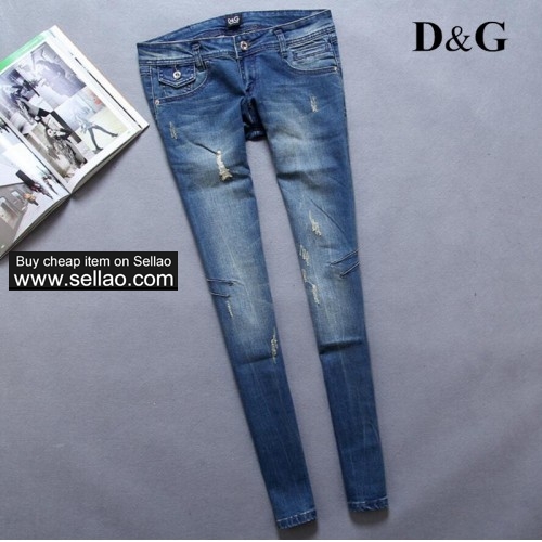 D&G Autumn and Winter women's Style Elastic Fashion Style Brand Low-waist Slimming Jeans D142