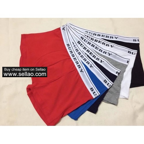 6Pcs/lot 6 colors Burberry men's underwear cotton Brand Men boxers shorts M-2XL